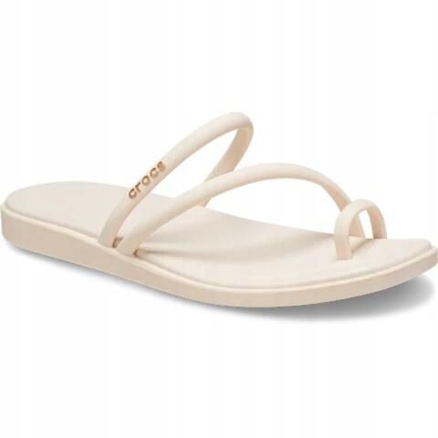 Klapki Dla Dorosłych Crocs Miami Toe Loop. Czerwone klapki Crocs, bez wzorów, z materiału, bez obcasa. Za 159.99 zł.