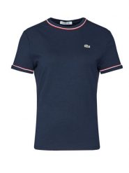 Lacoste T-Shirt TF5289 Granatowy Slim Fit. Niebieskie t-shirty Lacoste, bez wzorów, z bawełny, bez kołnierzyka, bez ramiączek. Za 339.99 zł.
