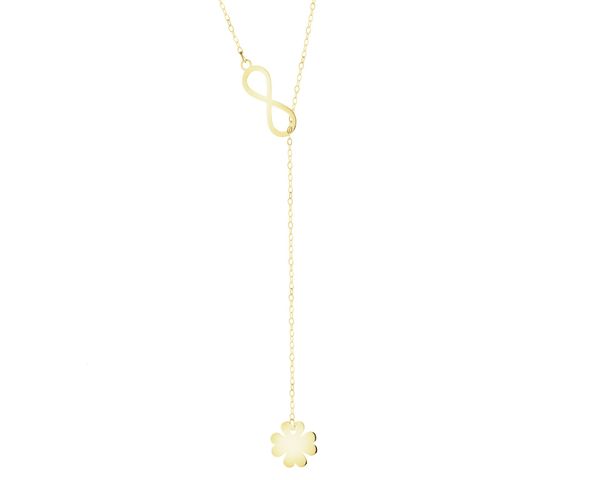 Złoty naszyjnik - nieskończoność, koniczyna. Żółte naszyjniki Apart, złote. Za 699.00 zł.