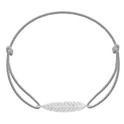 Bransoletka Pióro srebrne na grubym srebrnym sznurku premium. Szare bransoletki Lilou, srebrne. Za 188.00 zł.