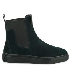Sztyblety Gant. Czarne botki GANT, bez wzorów, bez obcasa, na płaskiej podeszwie, bez zapięcia. Za 399.99 zł.