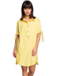 Be Wear Sukienka w kolorze żółtym rozmiar: M. Żółte sukienki Be Wear, m, bez wzorów, bez kołnierzyka, bez ramiączek, midi. Za 132.05 zł.