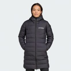 Parka Terrex Multi Light Down Hooded 2.0. Czarne parki Adidas, z puchu, sportowe, bez kaptura. Za 899.00 zł.