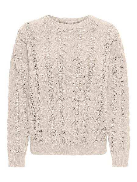 ONLY Sweter w kolorze beżowym rozmiar: L. Brązowe swetry Only, l, bez wzorów, ze splotem, bez ramiączek. Za 124.95 zł.