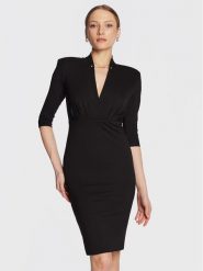 Liu Jo Sukienka koktajlowa CA3091 J1881 Czarny Slim Fit. Czarne sukienki Liu Jo, bez wzorów, z wiskozy, wizytowe, bez kołnierzyka, bez ramiączek. Za 819.99 zł.