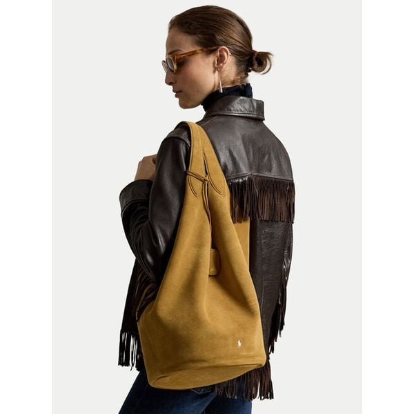 Torebka Polo Ralph Lauren. Brązowe shopper Polo Ralph Lauren, bez wzorów, bez dodatków. Za 3,499.00 zł.