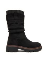 Clara Barson Botki CEO-WS6332-01 Czarny. Czarne botki Clara Barson, bez wzorów, z materiału, bez obcasa, na płaskiej podeszwie, bez zapięcia. Za 179.99 zł.