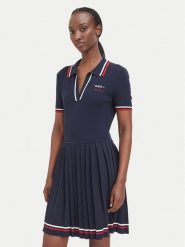 Guess Sukienka dzianinowa W6BK98 Z2277 Granatowy Regular Fit. Niebieskie sukienki Guess, xl, z aplikacjami, z dzianiny, bez kołnierzyka, bez ramiączek. Za 474.99 zł.