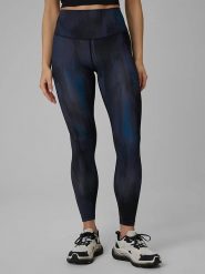 4F Legginsy sportowe w kolorze granatowym rozmiar: L. Niebieskie legginsy 4f, l, bez wzorów, z materiału, z podwyższonym stanem. Za 69.99 zł.