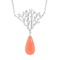 Naszyjnik Koral z koralową żywicą posrebrzany. Pomarańczowe naszyjniki Lilou, z koralem, posrebrzane. Za 189.00 zł.