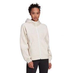 Bluza damska Adidas Sportswear Studio Lounge Fleece Hooded Full-Zip Hoodie. Brązowe bluzy Adidas, s, bez wzorów, z bawełny, bez kaptura. Za 312.00 zł.
