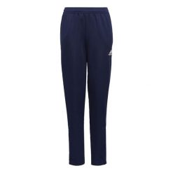 Spodnie treningowe Adidas Entrada 22. Niebieskie spodnie dresowe Adidas, bez wzorów, z dresówki, do piłki nożnej. W wyprzedaży za 74.00 zł.