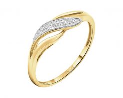 Pierścionek z żółtego złota z diamentami - 0,04 ct - próba 585. Żółte pierścionki Apart, z diamentem, złote. Za 2,290.00 zł.