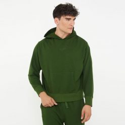 Unisex bluza z kapturem F BOXY ciemnozielona. Zielone bluzy LEGEA, l, bez wzorów, z bawełny, z kapturem. Za 96.00 zł.