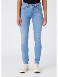 Wrangler Dżinsy - Skinny fit - w kolorze błękitnym rozmiar: W30/L32. Niebieskie jeansy Wrangler, l, z aplikacjami, z podwyższonym stanem. Za 162.87 zł.