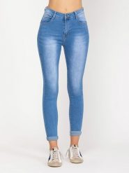 Tantra Dżinsy - Slim fit - w kolorze błękitnym rozmiar: XL. Niebieskie jeansy Tantra, xl, z aplikacjami, z podwyższonym stanem. Za 109.78 zł.