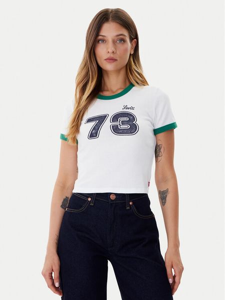 Levi's® T-Shirt Graphic Ringer A3523-0142 Biały Slim Fit. Białe t-shirty s, bez wzorów, z bawełny, bez kołnierzyka, bez ramiączek. Za 119.99 zł.