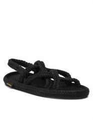 Bohonomad Sandały Bodrum BOD.0020.WRS Czarny. Czarne sandały Bohonomad, bez wzorów, z materiału, bez obcasa, na płaskiej podeszwie, bez zapięcia. Za 219.99 zł.