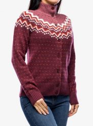 Bluza damska Fjallraven Ovik Knit Cardigan. Czerwone bluzy Fjällräven, na zimę, uniwersalny, bez wzorów, z dzianiny, bez kaptura. Za 629.99 zł.