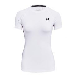 Koszulka treningowa damska Under Armour HeatGear Compression. Białe bluzki Under Armour, m, bez wzorów, sportowe, bez kołnierzyka, bez ramiączek. Za 109.99 zł.