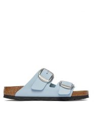 Birkenstock Klapki Arizona Big Buckle 1031860 Błękitny. Niebieskie klapki Birkenstock, bez wzorów, ze skóry, bez obcasa. Za 599.99 zł.