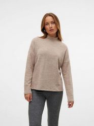 Vero Moda Sweter w kolorze jasnobrązowym rozmiar: S. Brązowe swetry Vero Moda, s, bez wzorów, ze splotem, bez ramiączek. Za 48.39 zł.