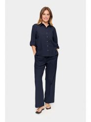 SAINT TROPEZ Koszula w kolorze granatowym rozmiar: L. Niebieskie koszule Saint Tropez, l, bez wzorów, z bawełny, bez kołnierzyka, bez ramiączek. Za 94.95 zł.