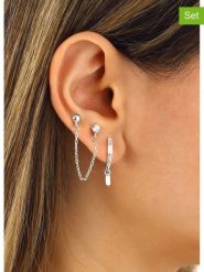 Miu Silver Srebrne kolczyki (2 szt.) z cyrkoniami rozmiar: onesize. Szare kolczyki Miu Silver, z cyrkonią, srebrne. Za 104.99 zł.