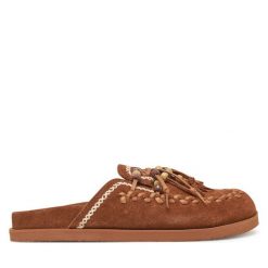 Klapki Bronx. Brązowe klapki Bronx, bez wzorów, bez obcasa. Za 349.99 zł.