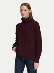 Barbour Golf Agatha LKN1803RE91 Fioletowy Relaxed Fit. Fioletowe golfy Barbour, bez wzorów, z wełny, bez ramiączek. Za 659.99 zł.