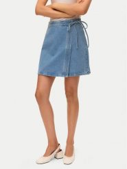 Vero Moda Spódnica jeansowa Liza 10332535 Niebieski Regular Fit. Niebieskie spódnice Vero Moda, m, bez wzorów, z bawełny. Za 139.99 zł.