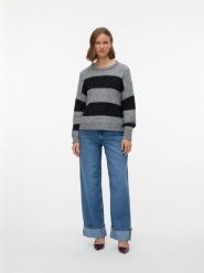 Vero Moda Sweter w kolorze szaro-czarnym rozmiar: L. Czarne swetry Vero Moda, l, bez wzorów, z materiału, bez ramiączek. Za 104.99 zł.