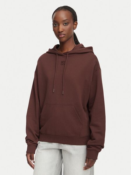 HUGO Bluza Delfinia 50522423 Brązowy Regular Fit. Brązowe bluzy Hugo, xxl, bez wzorów, z bawełny, bez kaptura. Za 554.99 zł.