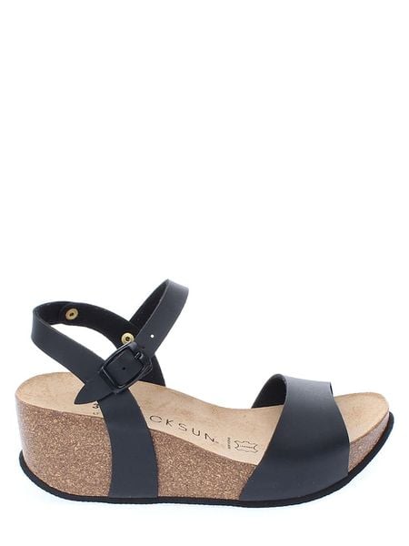 BACKSUN Sandały "Hong Kong" w kolorze czarnym na koturnie rozmiar: 41. Czarne sandały Backsun, bez wzorów, z materiału, z otwartym noskiem, bez obcasa, na koturnie, bez zapięcia. Za 193.24 zł.