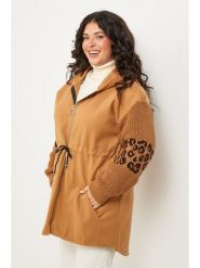 Curvy Lady Parka w kolorze jasnobrązowym rozmiar: 44/46. Brązowe parki Curvy Lady, klasyczne, bez kaptura. Za 108.99 zł.