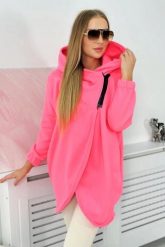 Bluza z krótkim suwakiem różowy neon. Czerwone bluzy KESI, l, bez wzorów, z bawełny, bez kaptura. Za 355.46 zł.