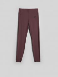 4F Legginsy treningowe szybkoschnące damskie - brązowe XL. Brązowe legginsy 4f, xl, bez wzorów, z podwyższonym stanem. Za 179.99 zł.