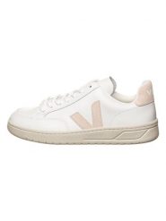 Veja Skórzane sneakersy "V 12" w kolorze biało-beżowym rozmiar: 39. Białe trampki Veja, bez wzorów, bez zapięcia. Za 483.17 zł.