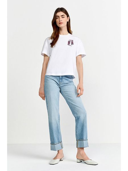 Rich & Royal Koszulka w kolorze białym rozmiar: M. Białe bluzki Rich & Royal, m, bez wzorów, z bawełny, bez kołnierzyka, bez ramiączek. Za 121.51 zł.