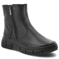 Czarne Botki Wasak Skórzane Buty Damskie Zapinane Na Suwak. Czarne botki Wasak, bez wzorów, z jeansu, bez obcasa, bez zapięcia. Za 359.00 zł.