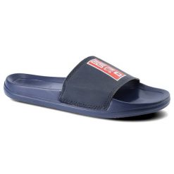 Granatowe Klapki Big Star Damskie Buty Wodoodporne. Niebieskie klapki Big Star, bez wzorów, z tworzywa sztucznego, bez obcasa. Za 59.99 zł.