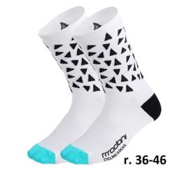 Skarpetki rowerowe unisex madani Ocelot. Białe skarpety MADANI, bez wzorów. Za 9.99 zł.