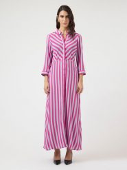 YAS Sukienka w kolorze różowo-błękitnym rozmiar: L. Niebieskie sukienki YAS, na imprezę, l, bez wzorów, z wiskozy, klasyczne, bez kołnierzyka, bez ramiączek, maxi. Za 166.49 zł.