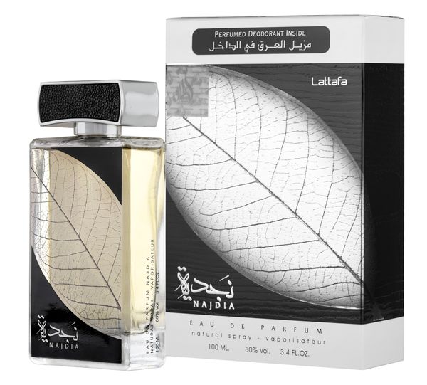 LATTAFA Najdia 100 ml EDP + DEO woda perfumowana unisex. Perfumy damskie Lattafa. W wyprzedaży za 40.00 zł.