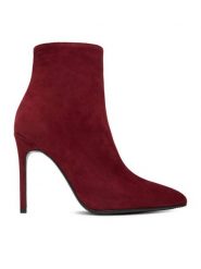 Eva Minge Botki EO-ELAINA-E123-02B Bordowy. Czerwone botki Eva Minge, bez wzorów, ze skóry, bez obcasa, na szpilce, bez zapięcia. Za 429.99 zł.