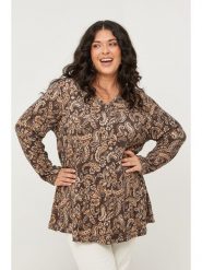 Curvy Lady Bluzka w kolorze brązowym rozmiar: 44/46. Brązowe bluzki Curvy Lady, bez wzorów, z bawełny, klasyczne, bez kołnierzyka, bez ramiączek. Za 161.45 zł.