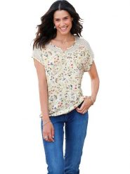 WITT WEIDEN Koszulka w kolorze beżowym rozmiar: 38. Brązowe bluzki WITT WEIDEN, bez wzorów, z koronki, bez kołnierzyka, bez ramiączek. Za 56.93 zł.