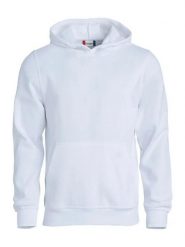 Clique Basic Hoody Junior – bluza z kapturem biała, materiał anti-pilling –. Białe bluzy sportowe CLIQUE, bez wzorów, z bawełny, z kapturem. Za 144.85 zł.