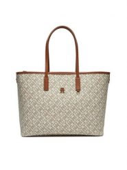 Tommy Hilfiger Torebka Th Monoplay Leather Tote AW0AW17379 Écru. Torebki klasyczne TOMMY HILFIGER, bez wzorów, ze skóry, bez dodatków. Za 479.99 zł.