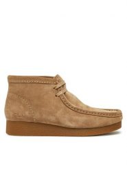 Clarks Trzewiki WallabeeEvoBt 261747444 Beżowy. Brązowe botki Clarks, bez wzorów, ze skóry, bez obcasa, na płaskiej podeszwie, bez zapięcia. Za 519.99 zł.